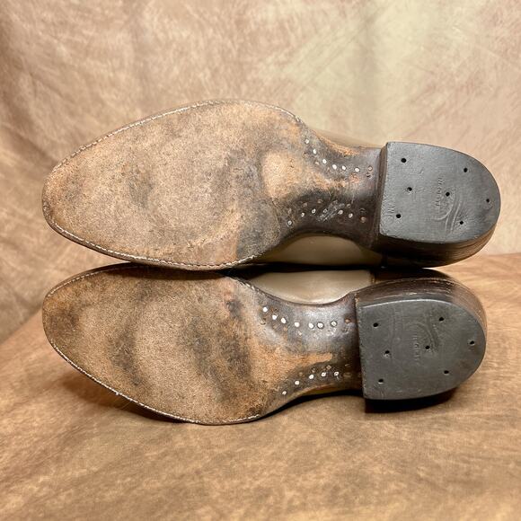 Vintage 90s Hondo Boots El Paso Texas Embroidered Cowboy Walking Boots Rodeo - Picture 7 of 11